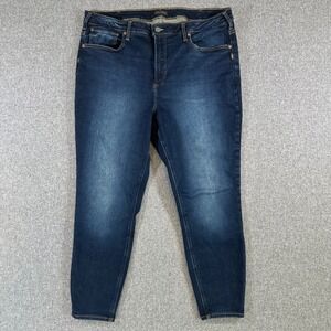 Silver Jeans Co Infinite Fit Skinny Dark Wash Womens Plus Size 2X L27 Denim 👖